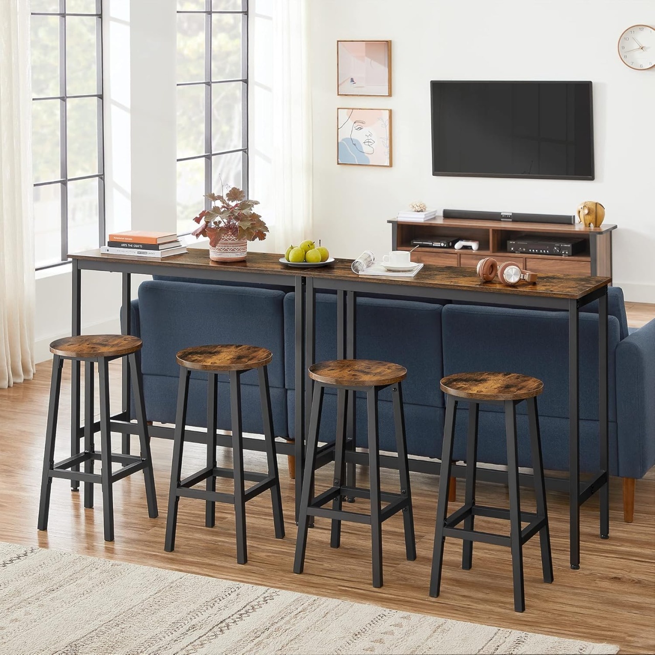 Set masa de bar si 2 scaune de bar Vasagle Maro, 40 x 100 x 90 cm - 3 | YEO