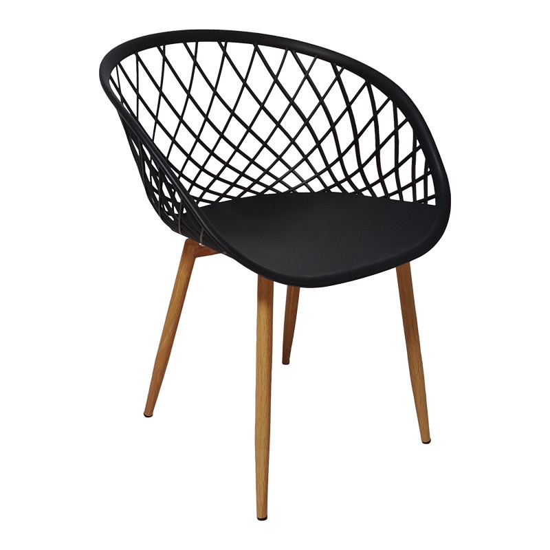 Set masa si scaune 5 buc Manka-Ezra Negru 110x80x77 cm - 1 | YEO