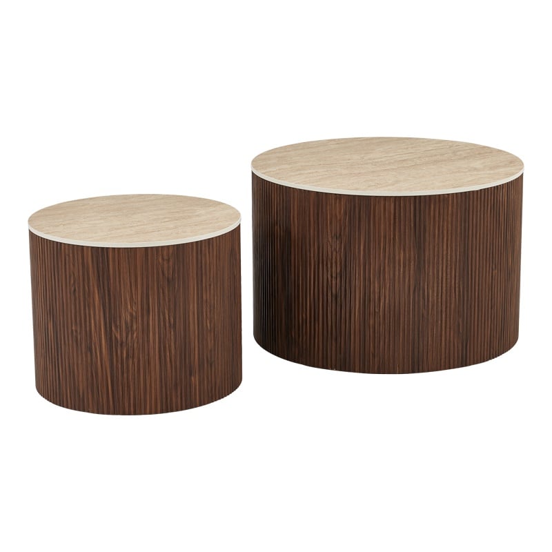 Set masute de cafea, 2 buc, Nelba, Pako, Bej 70x70x50 cm - 2