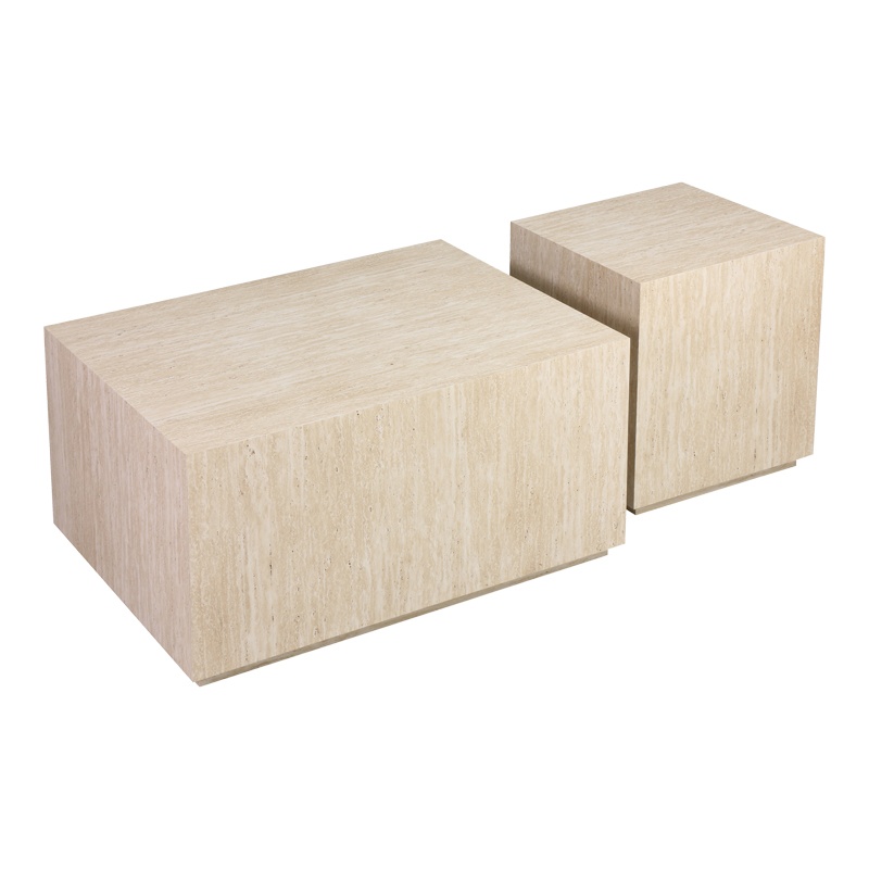 Set masute de cafea, 2 buc, Sandu, Pako, Travertin 80x60x40 cm - 4