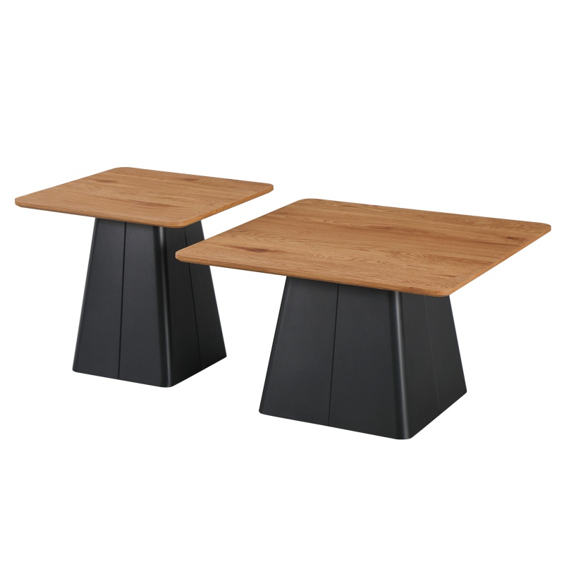 Set masute de cafea, 2 buc, Square, Pako, Negru 70x70x40.5 cm - 2