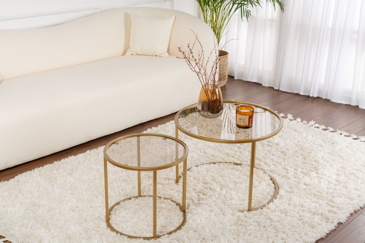 Set masute de cafea Aurum Auriu - 2 | YEO