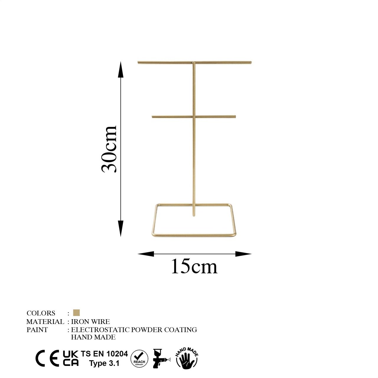 Suport bijuterii TK-004 Auriu 15x30 cm