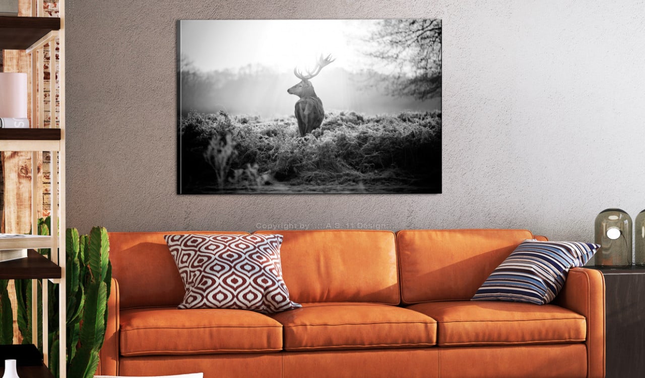 Tablou - Black and White Deer 120x80 cm - 1 | YEO