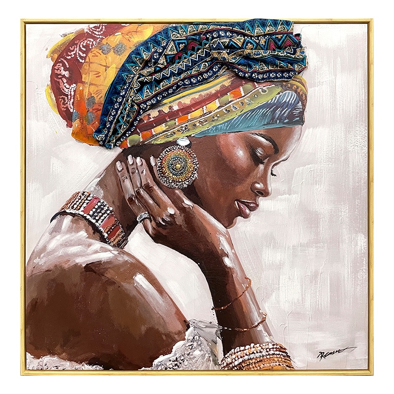 Tablou canvas Jalo Pako World, cu rama, 80x3.5x80 cm