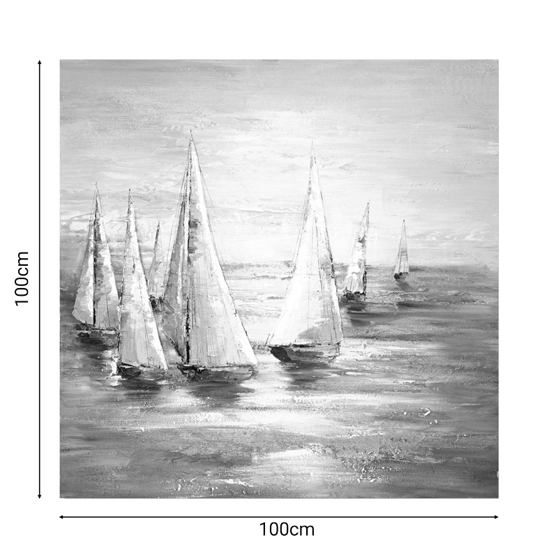 Tablou canvas Sailer Pako World Gri 100x3x100cm