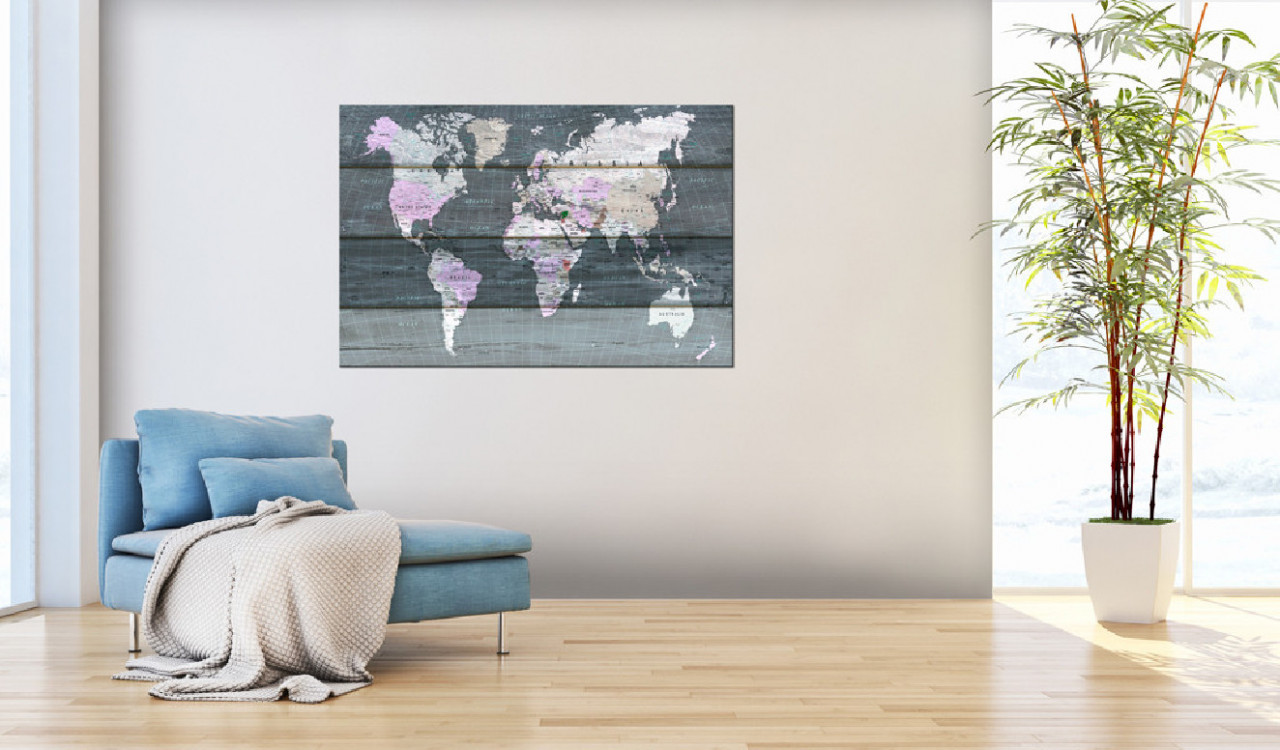 Tablou din plută - Journey through the World [Cork Map] 120x80 cm - 1 | YEO