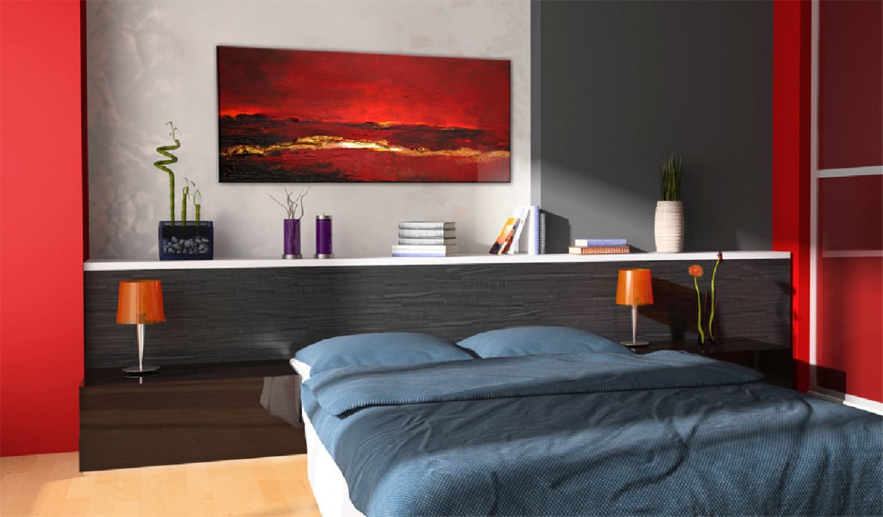 Tablou pictat manual - Redness of the ocean 100x40 cm - 1 | YEO