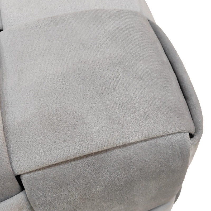 Taburet Jisko catifea gri 38x38x40 cm - 2 | YEO
