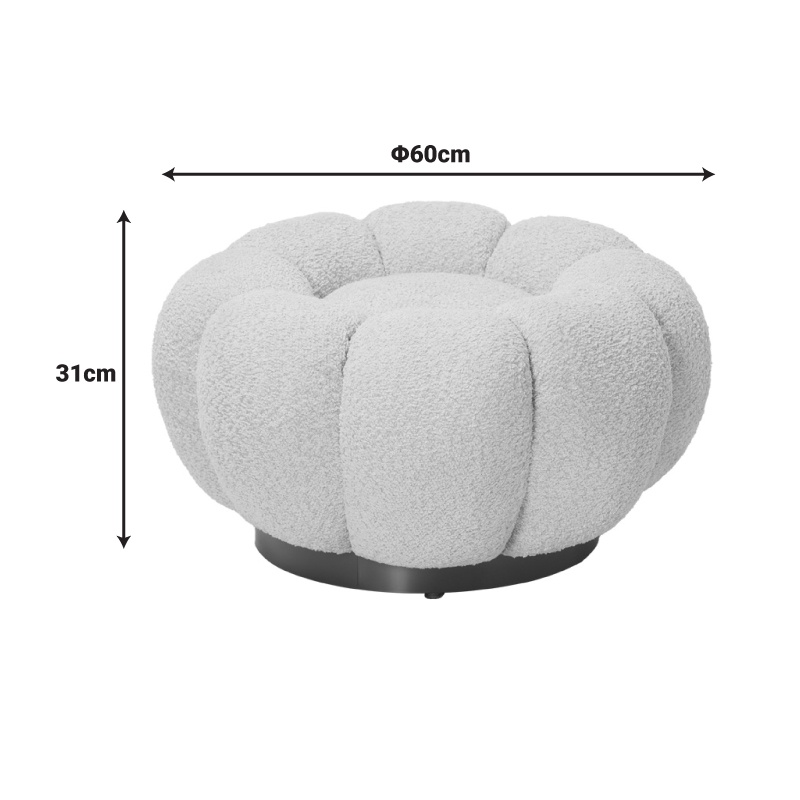 Taburet Nester boucle Mar putred 60x60x31 cm