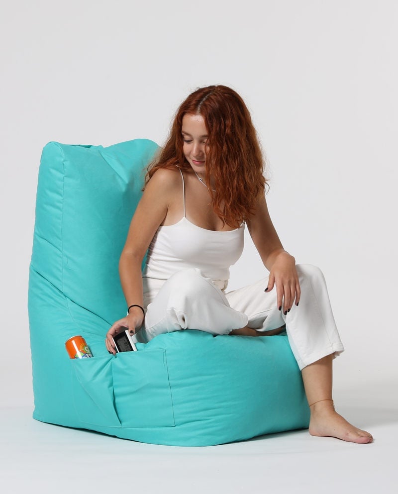 Taburet puf beanbag de gradina Diamond Turcoaz