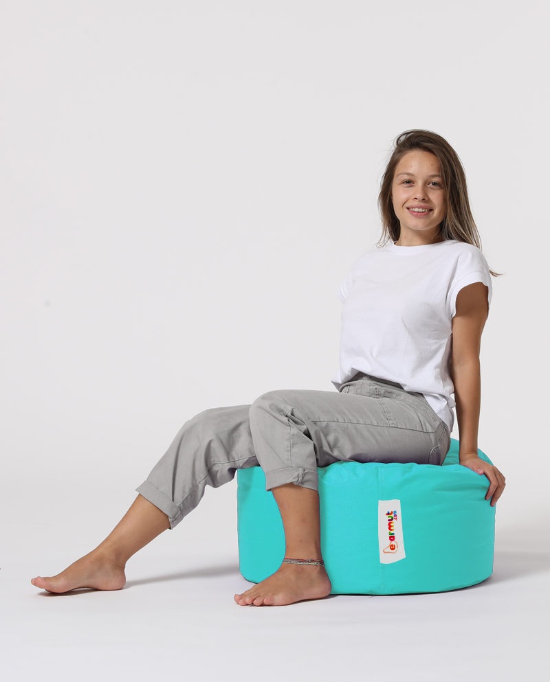 Taburet puf beanbag de gradina Round Turcoaz