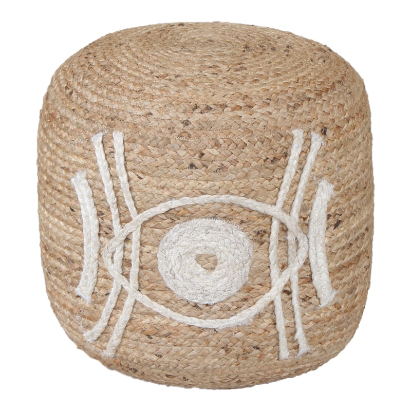 Taburet Puf Bono Boho, Pako World, Iuta, Natural, 40x45 cm