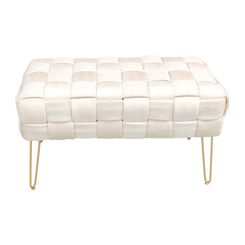 Taburet Wenzo catifea bej 82x43x46 cm - 2 | YEO