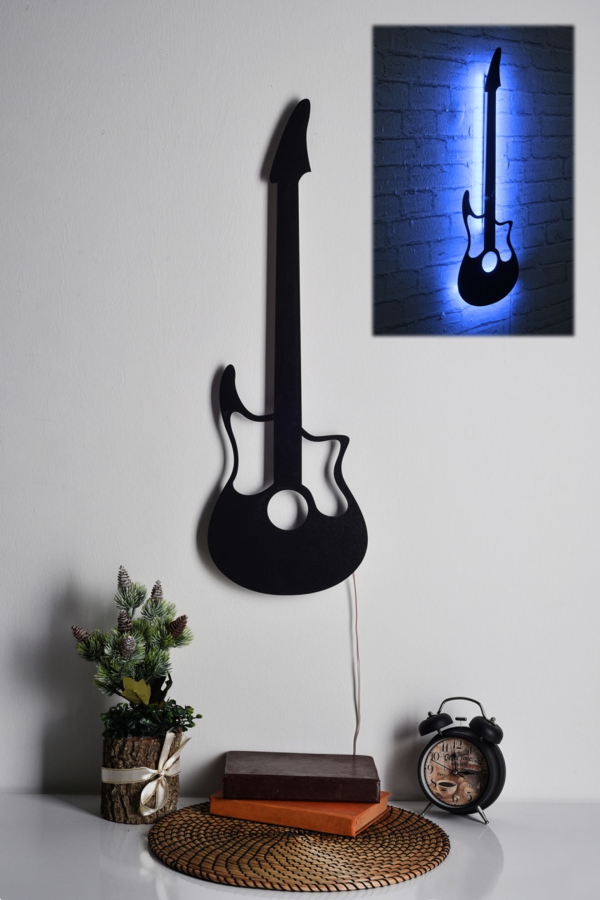 Aplică de perete LED decorativă Guitar Albastru 22x68 cm