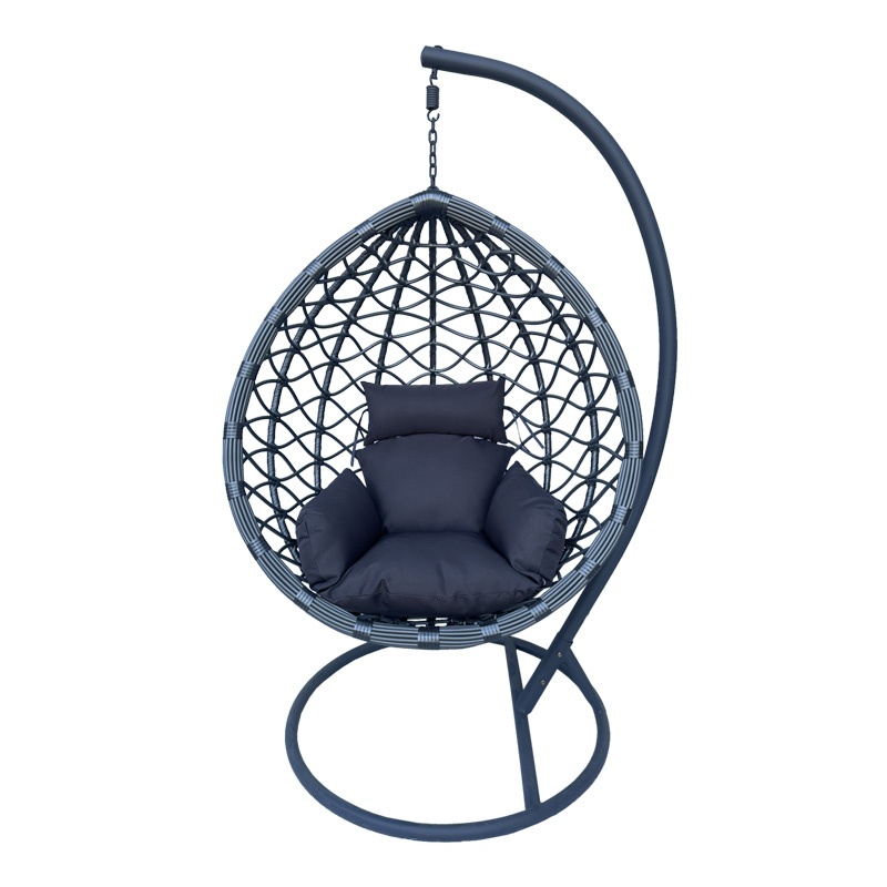 Balansoar Lyere, Pako World, Gri, Ratan, 120x108x195 cm - 2 | YEO