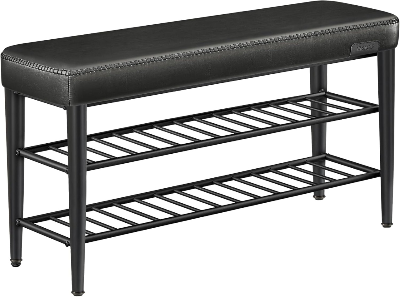 Bancuta pantofar Vasagle, Negru, 30 x 100 x 50 cm
