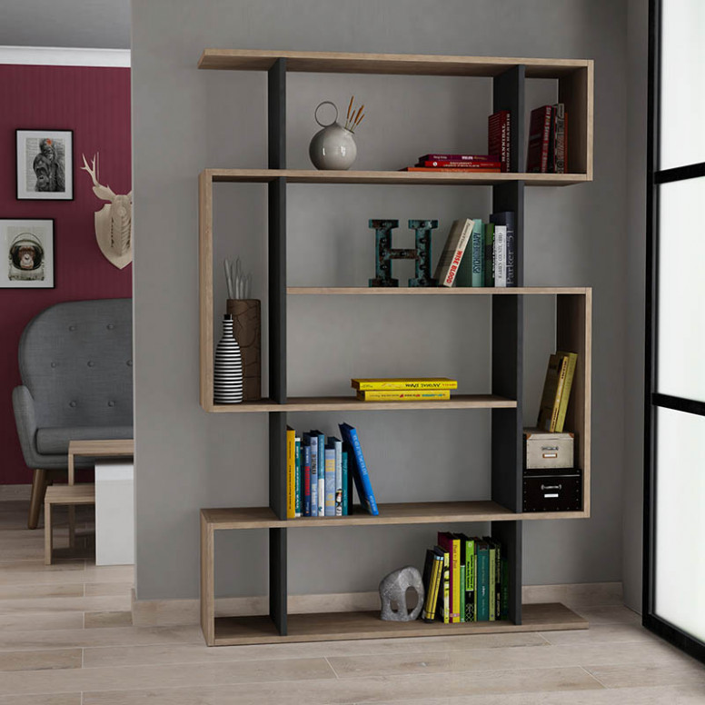 Biblioteca Mito Antracit 108.5x25.5x161 cm - 1 | YEO