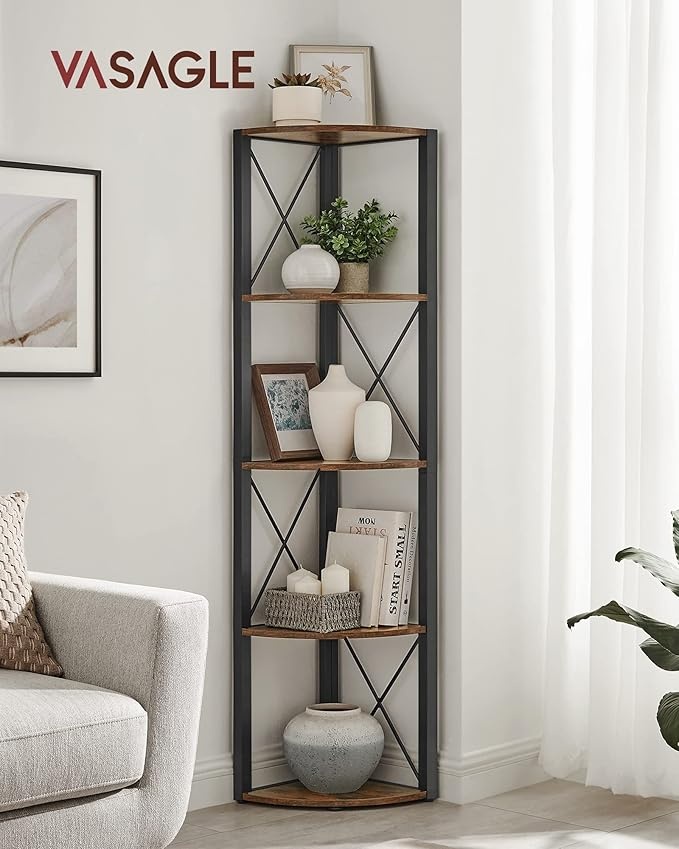 Biblioteca pe colt Vasagle Maro 30 x 30 x 160 cm - 3 | YEO