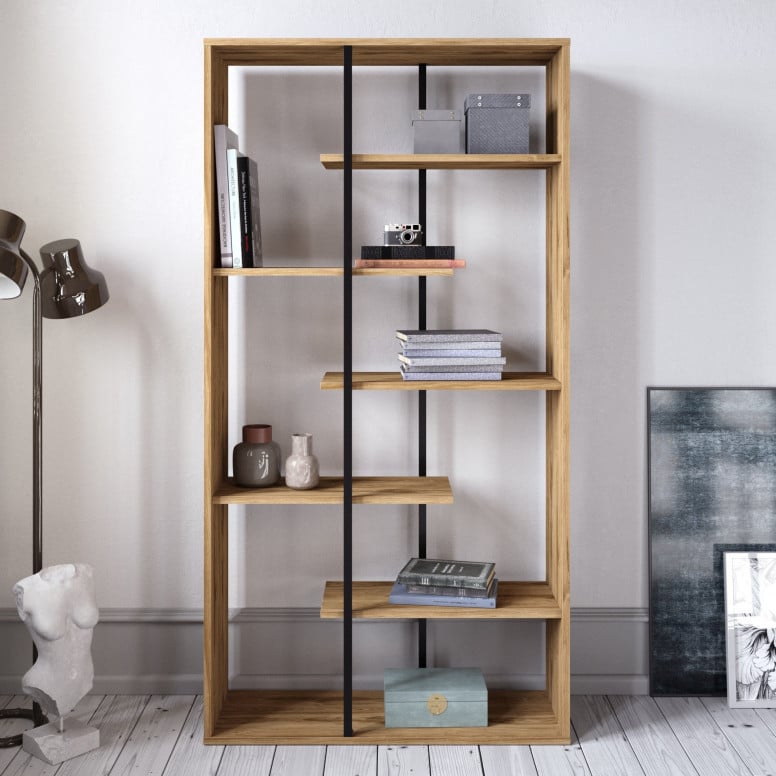 Biblioteca Presto Walnut-Negru - 1 | YEO