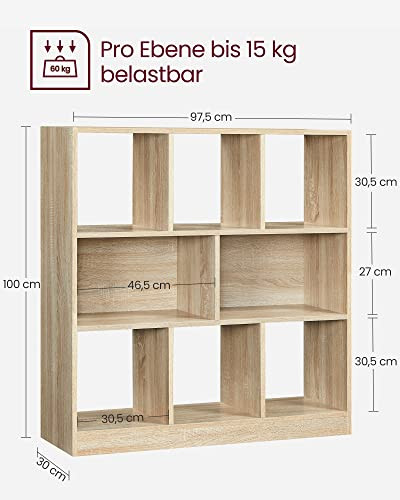 Biblioteca, Vasagle, Natural, 100x97.5x30 cm - 4 | YEO