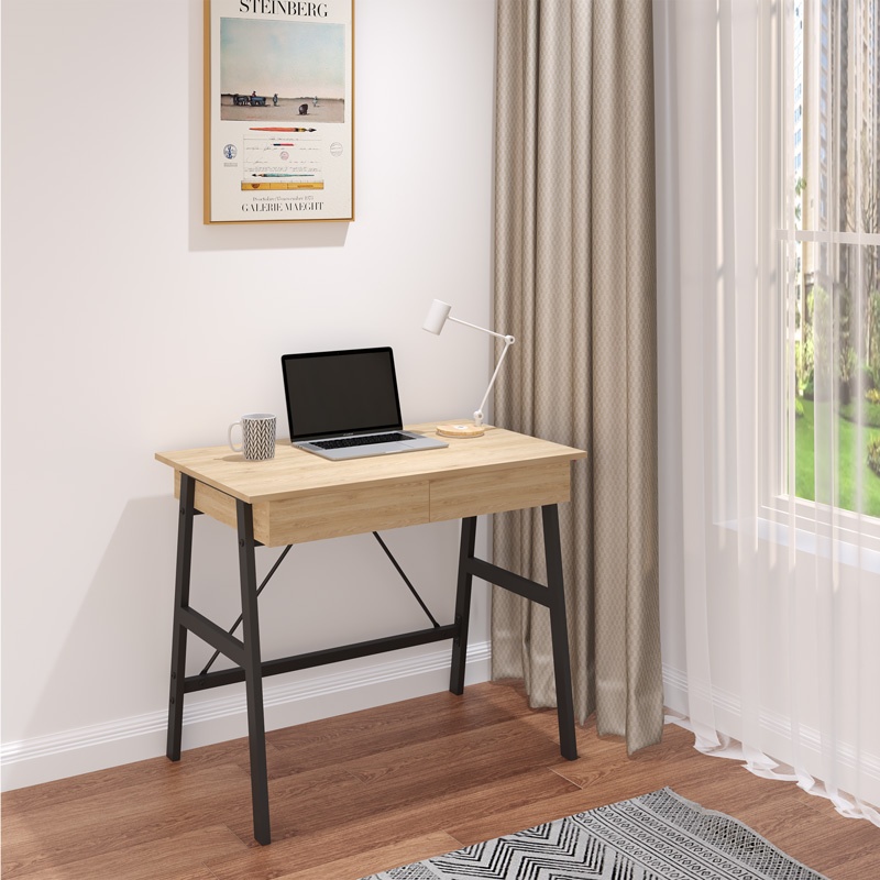 Birou cu sertare Lione, Pako World, Stejar, 90x50x75 cm - 1 | YEO