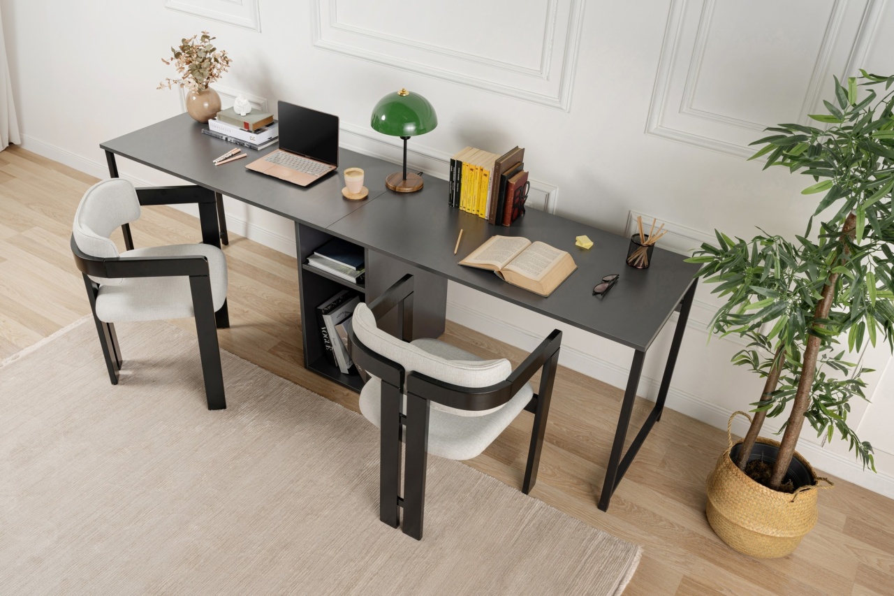 Birou Twin Study Desk Antracit