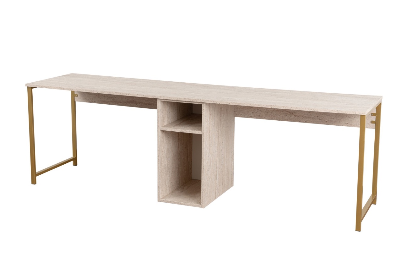 Birou Twin Study Desk Auriu - 4 | YEO