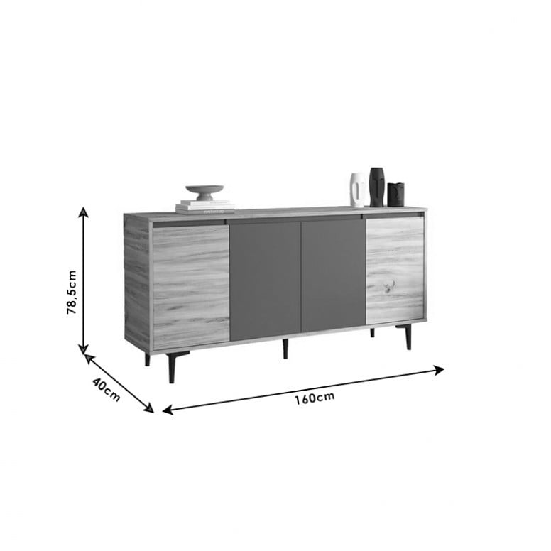 Bufet Augusta Oak 160x40x78 cm - 5 | YEO