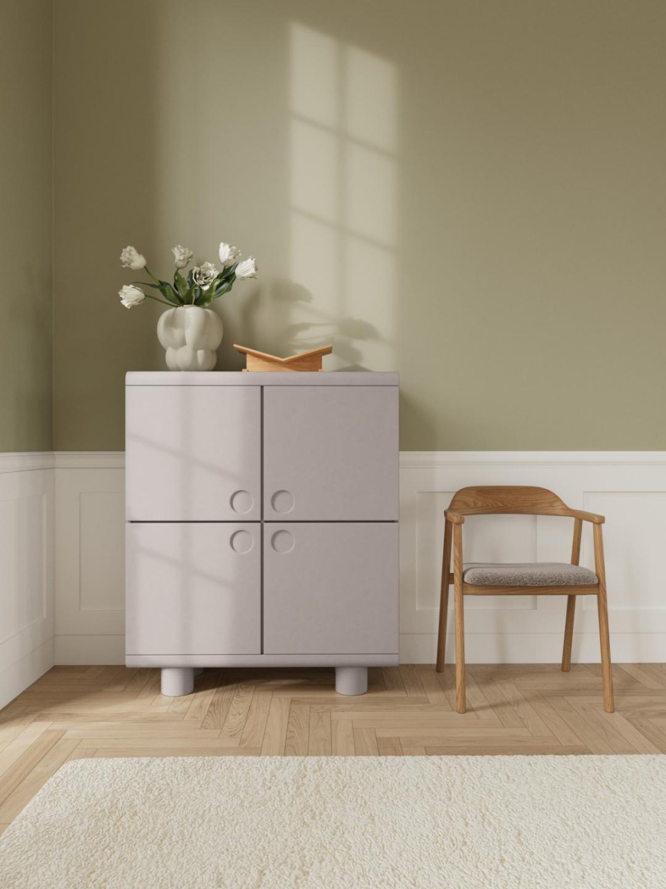 Cabinet Magee, Gri, 120x100x40 cm