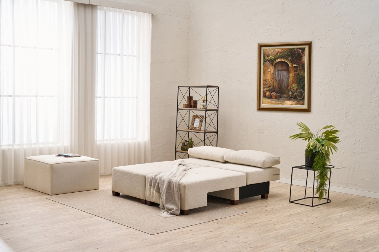 Canapea 3 locuri extensibila Perenna Crem - 4 | YEO