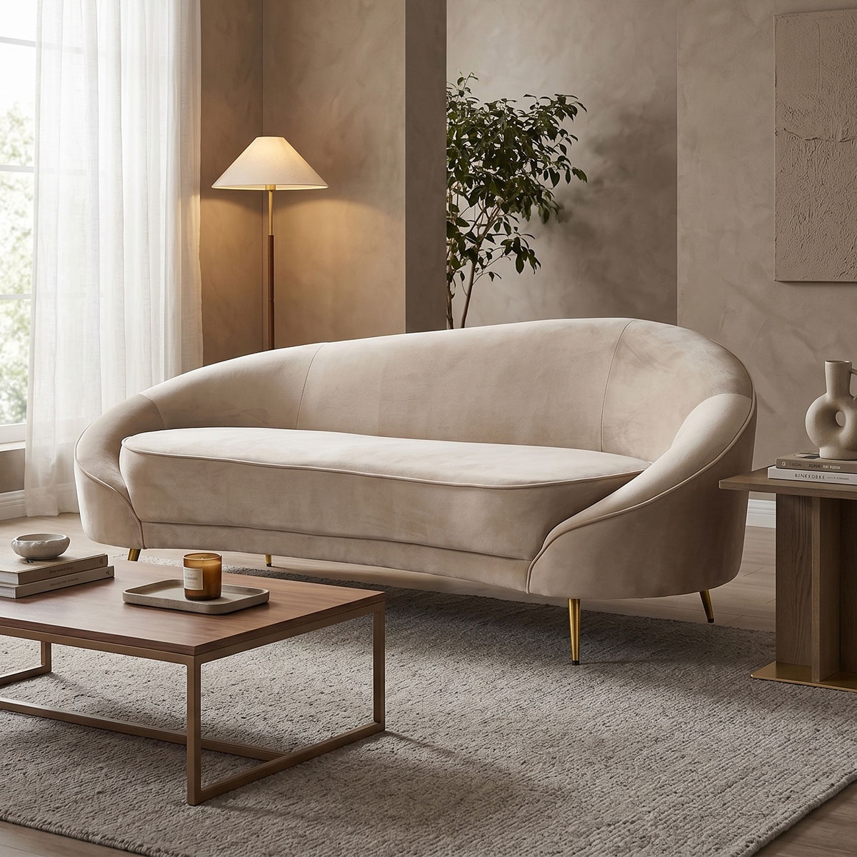 Canapea Amora 3 Locuri Bej 180x81x77 cm