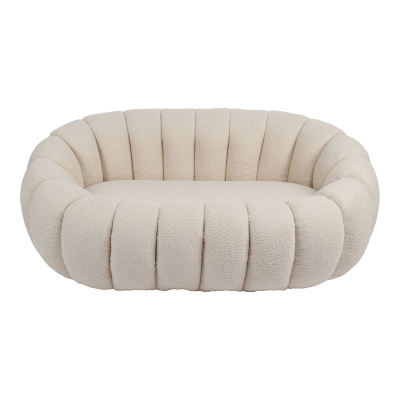 Canapea cu 2 locuri Yannick boucle Bej 148x92x62 cm - 3 | YEO