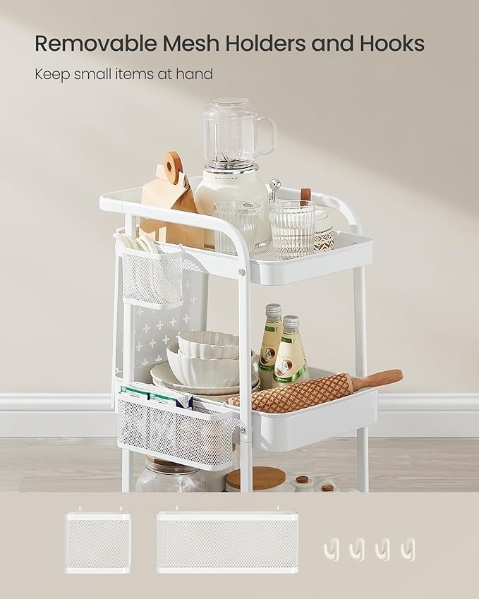 Carucior servire, Vasagle, Alb, LRC037W01, 32.3 x 43.3 x 73.9 cm - 1 | YEO