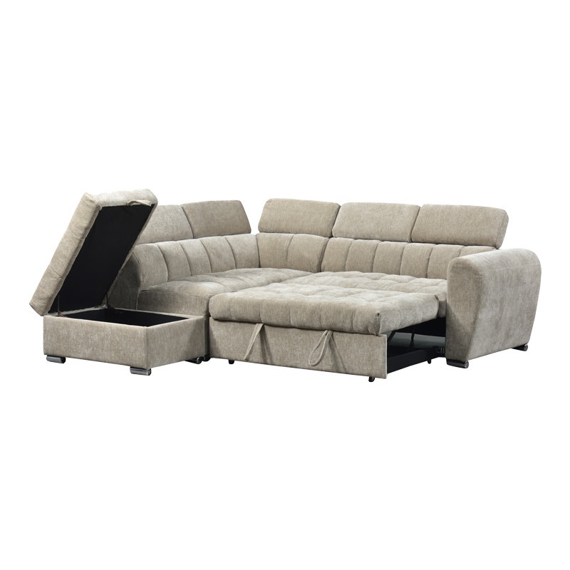 Coltar drapta extensibil cu depozitare, Nuvora, Pako, Bej 244x225x79 cm - 4