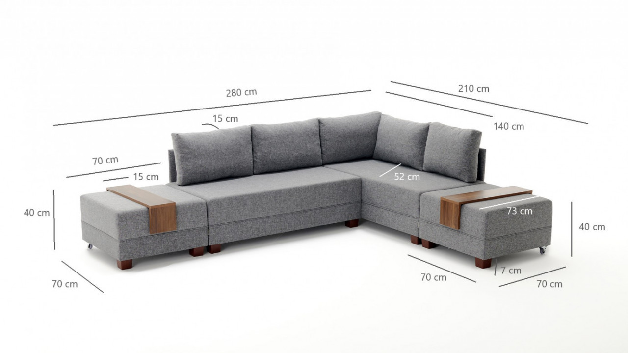 Coltar Extensibil Fly Corner Sofa Bed RightMaro