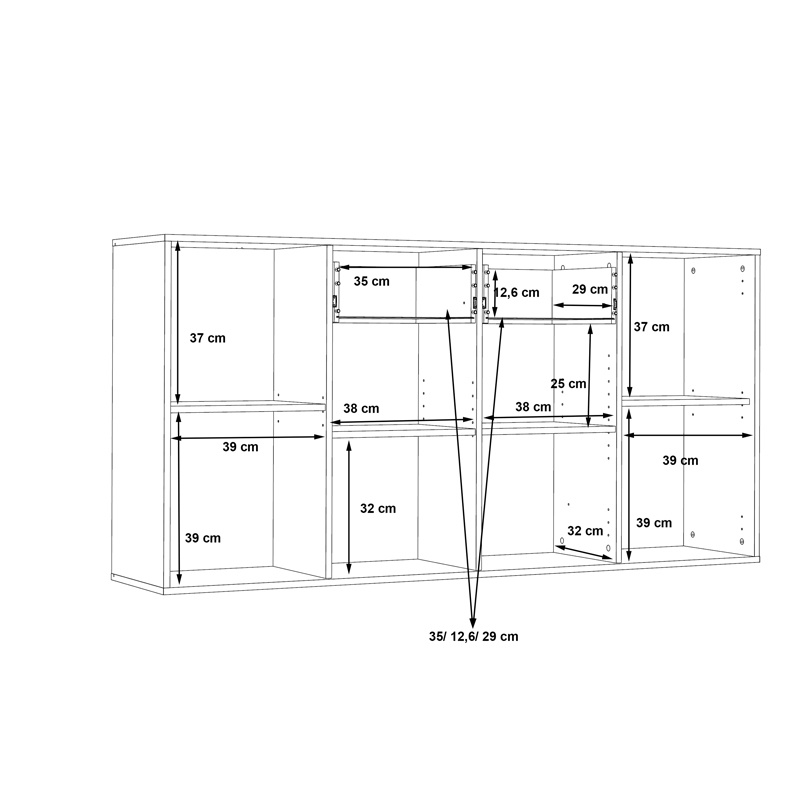 Comoda Drepen melamina alb 162.3x34.2x81.7 cm