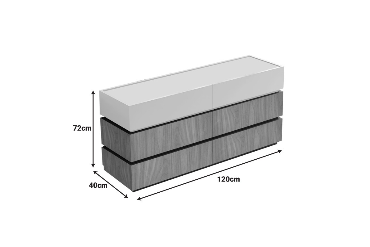 Comoda Sonlen cu sertare din MDF nuanta nuc-bej 120x40x72 cm