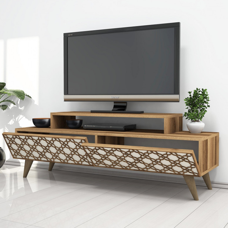 Comoda TV City - Walnut, Crem - 1 | YEO