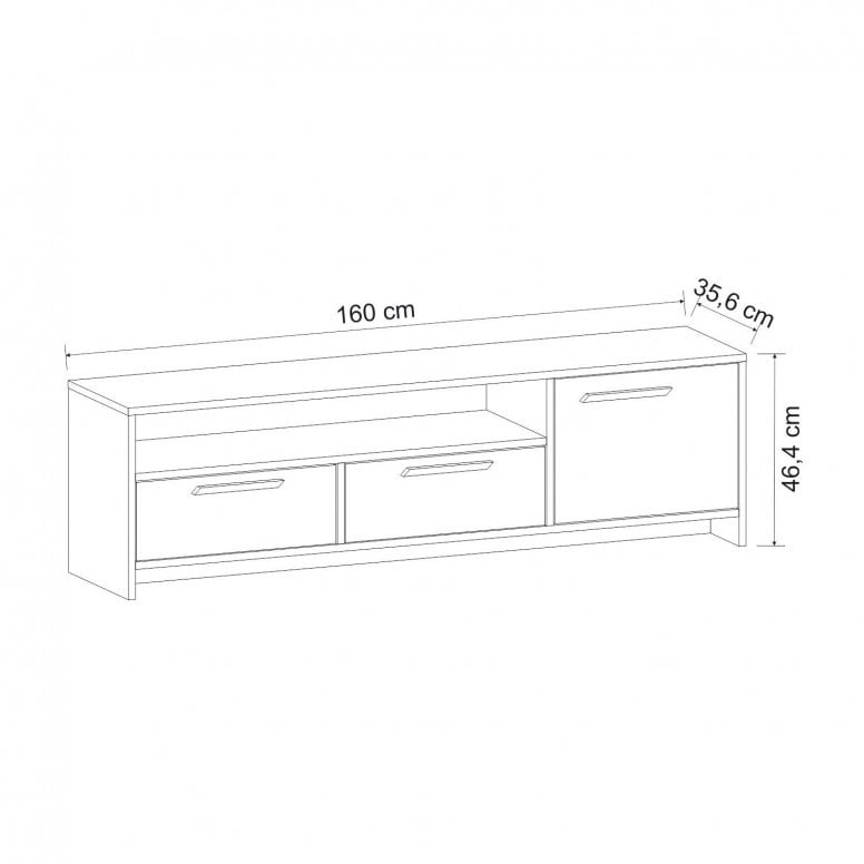 Comoda TV Tyson - Oak, Antracit - 4 | YEO