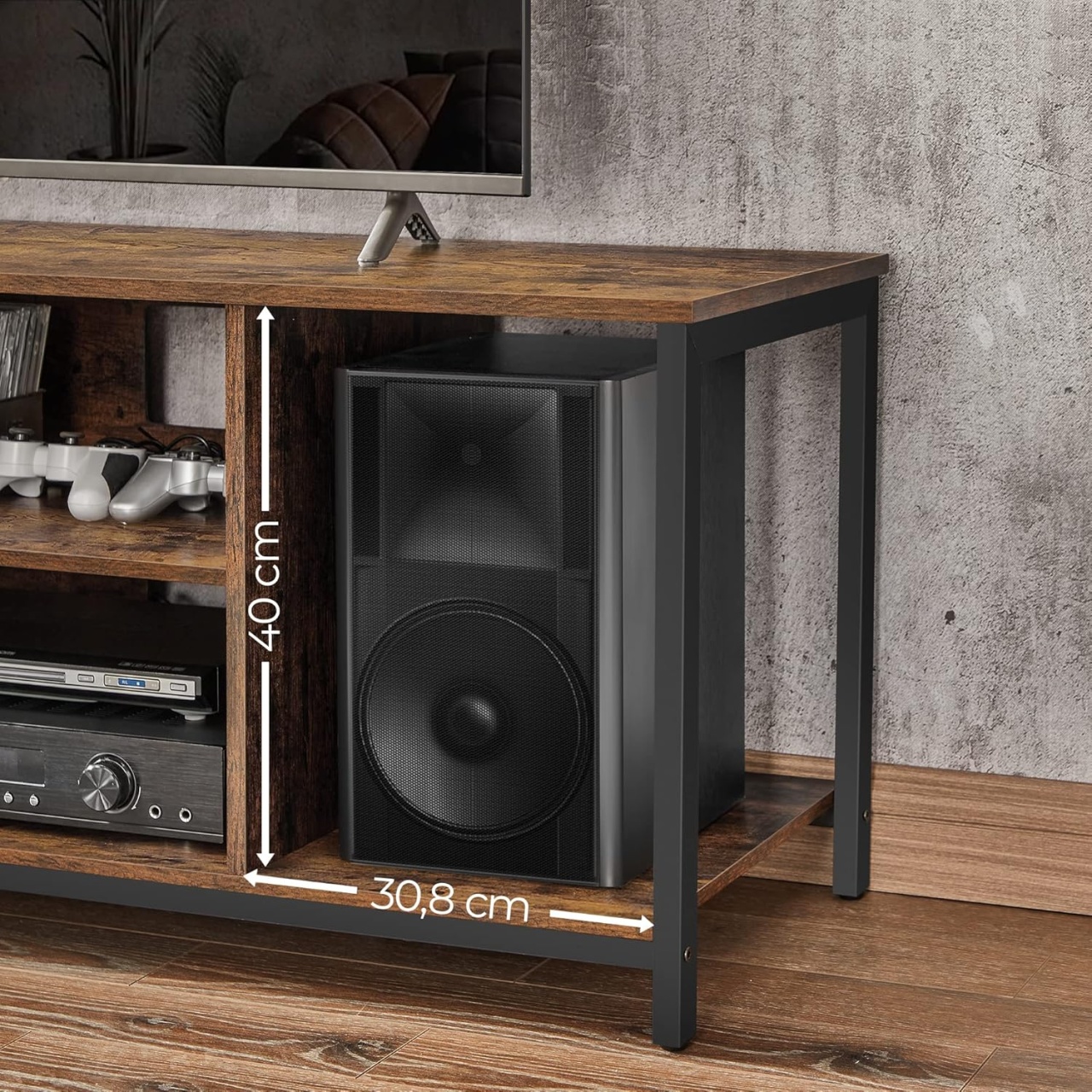 Comoda TV, Vasagle, Maro, 120 x 40 x 50 cm - 2 | YEO