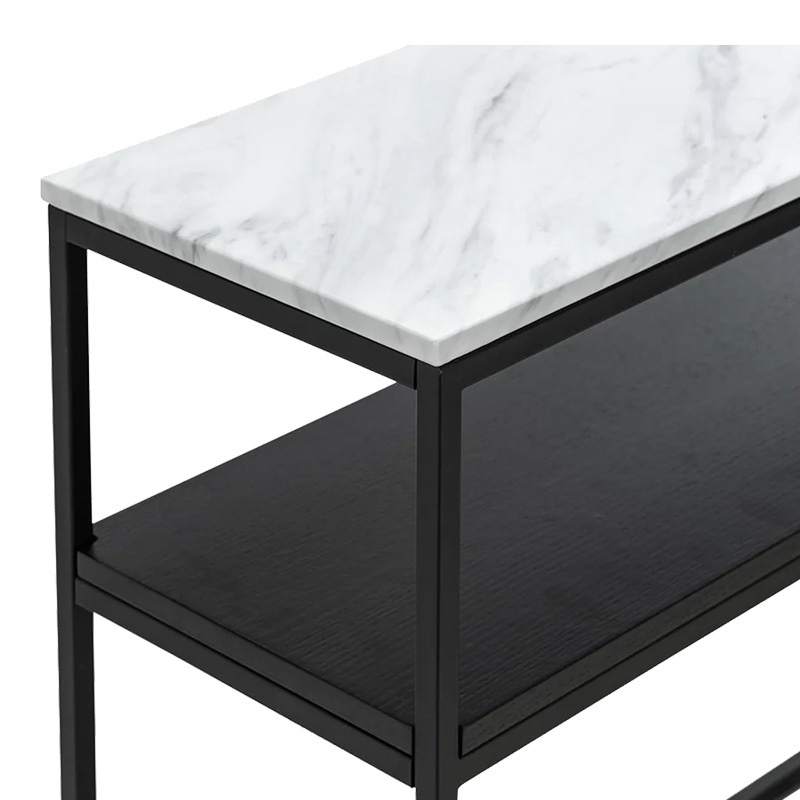 Consola Castel I, Pako World, Aspect marmura Alb-Negru, 120x35x80 cm - 3 | YEO