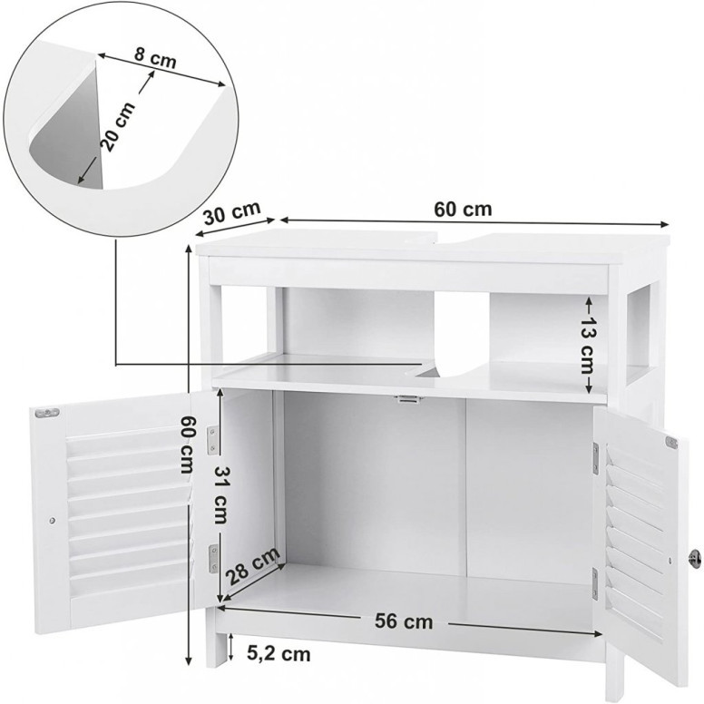 Consola de depozitare Vasagle, 60 x 60 x 30 cm - 2 | YEO