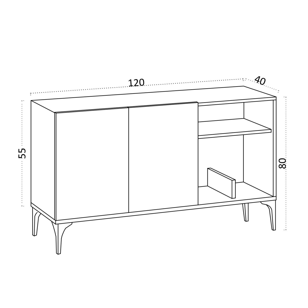 Consolă Oscar Stejar 120x80x40 cm - 4 | YEO