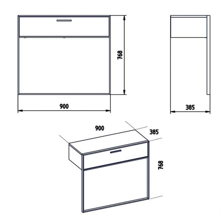 Consola PWF-0298 Alb 90x38.5x77 cm - 4 | YEO