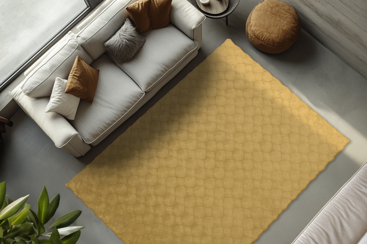 Covor Diamond Cut Galben inchis 80x150 cm - 3 | YEO