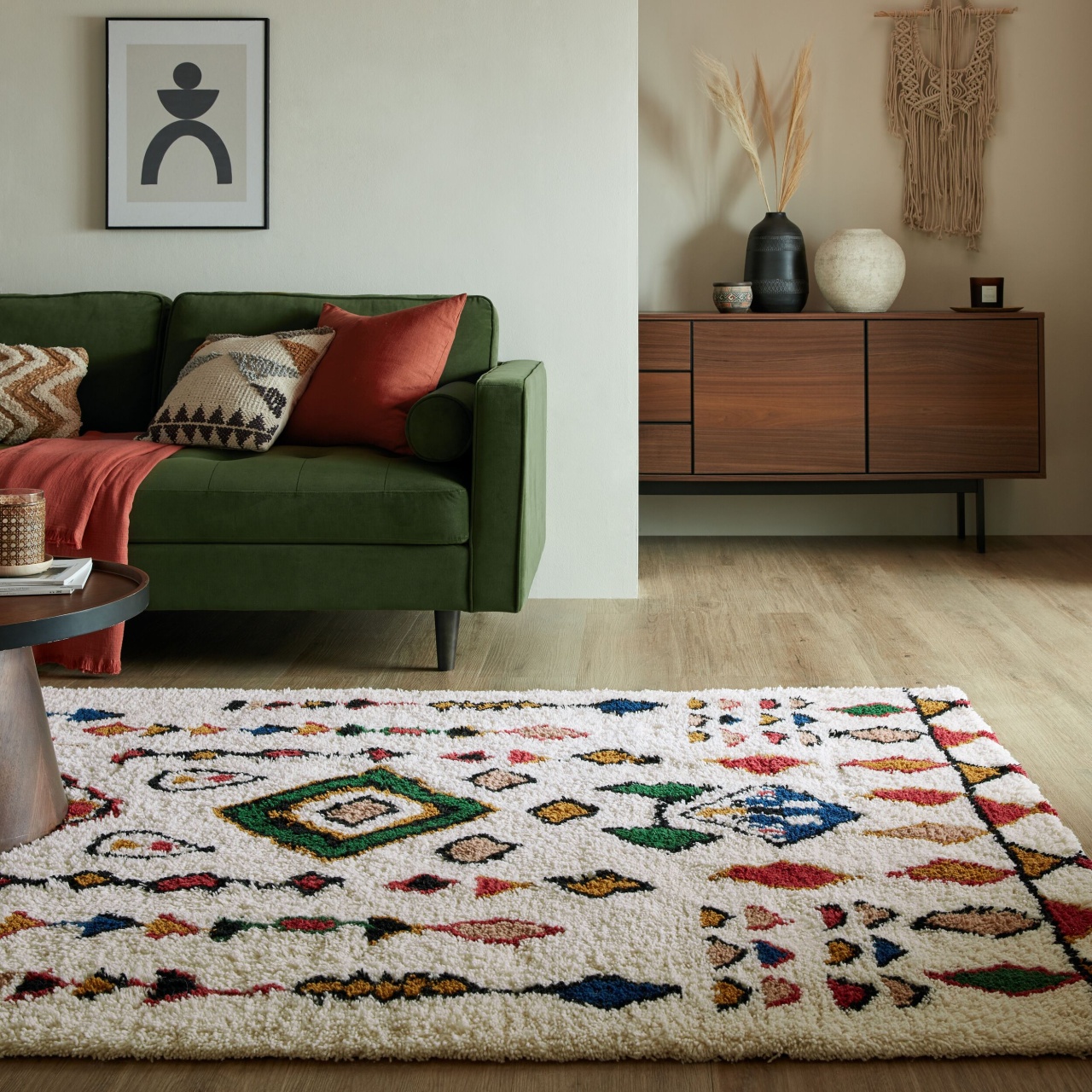 Covor Maroc Fes Shaggy Multicolor 200X290 cm, Flair Rugs