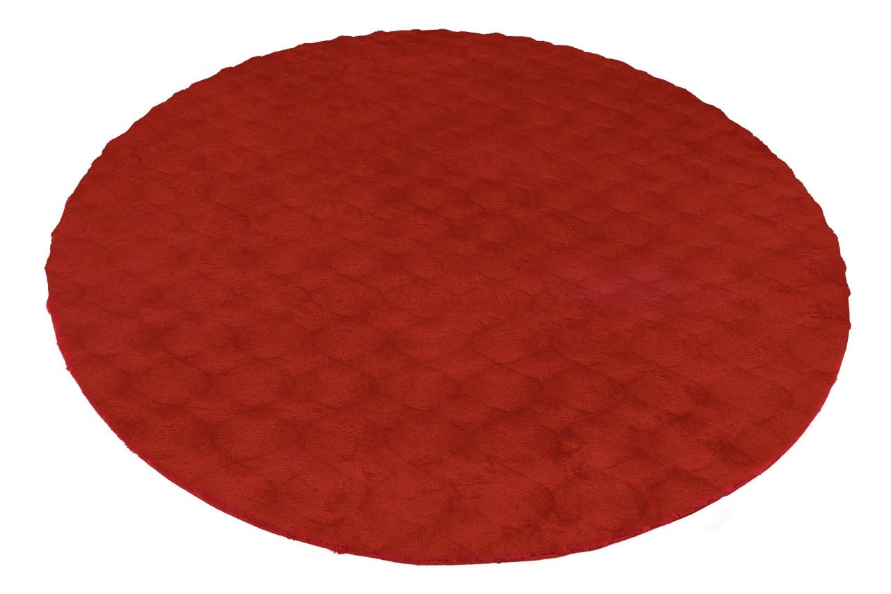 Covor rotund Diamond Cut Rosu 120x120 cm