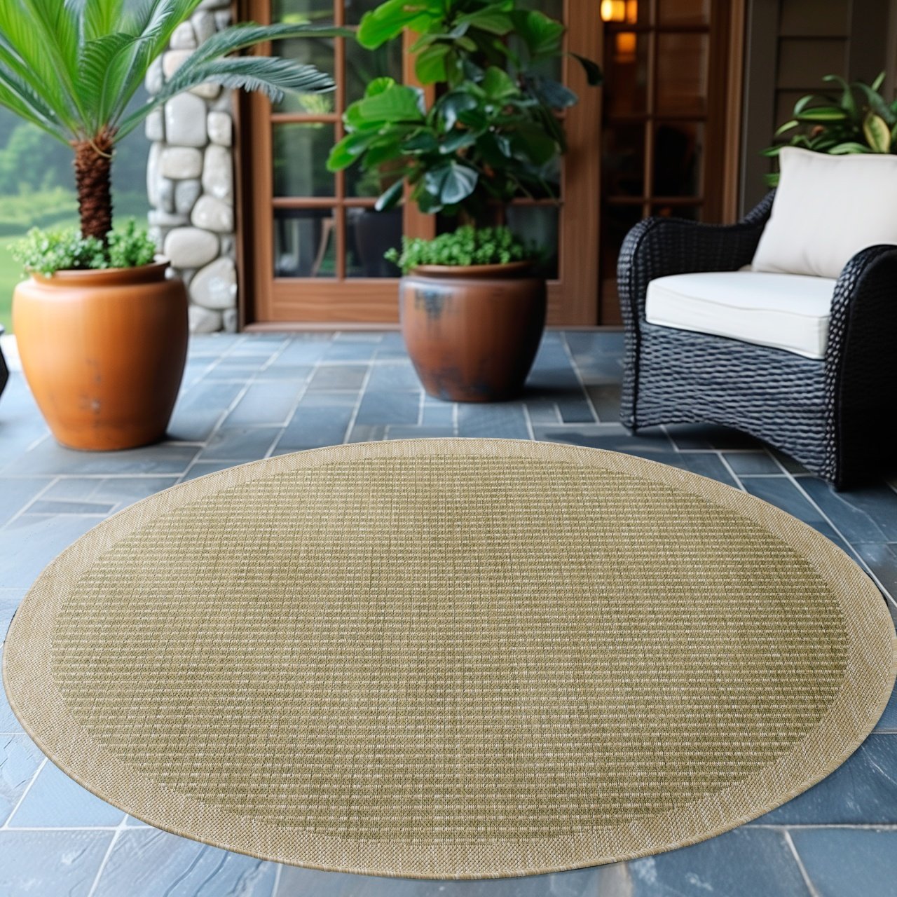 Covor rotund Giza Verde 120x120 cm - 1 | YEO