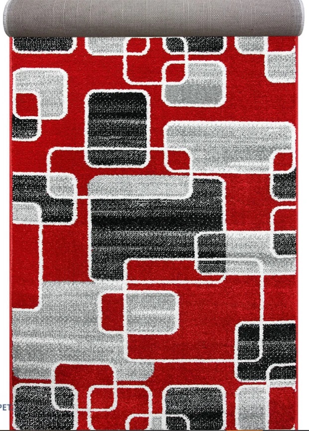 Covor Traversa, Cappuccino, Rosu, 100x400 cm, Delta 16402 509